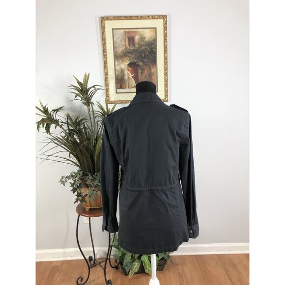 Lily Aldridge Jacket Coat Women’s 6 Blue Full Zipper Front Long Sleeve Military - Picture 6 of 13